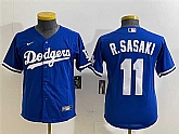 Youth Los Angeles Dodgers #11 Roki Sasaki Royal Cool Base Stitched Jersey,baseball caps,new era cap wholesale,wholesale hats